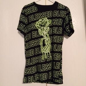 Blessed Graphic Black and Green Short Sleeve Tee